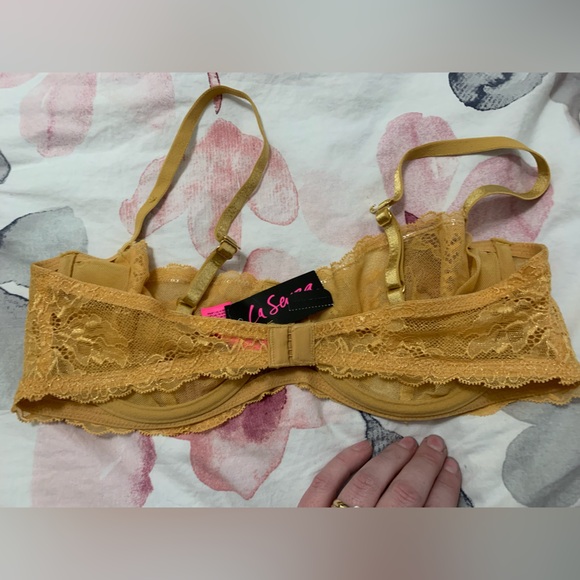 La SENZA 36C Lace Underwire Bra Gold sexy feminine - Picture 4 of 7